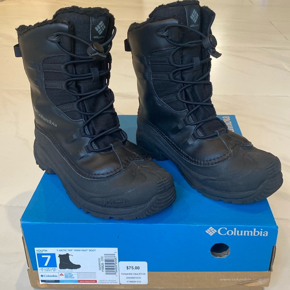 Columbia Boys/Youth 7 Arctic Trip Omni-Heat Waterproof Snow Boot 400g